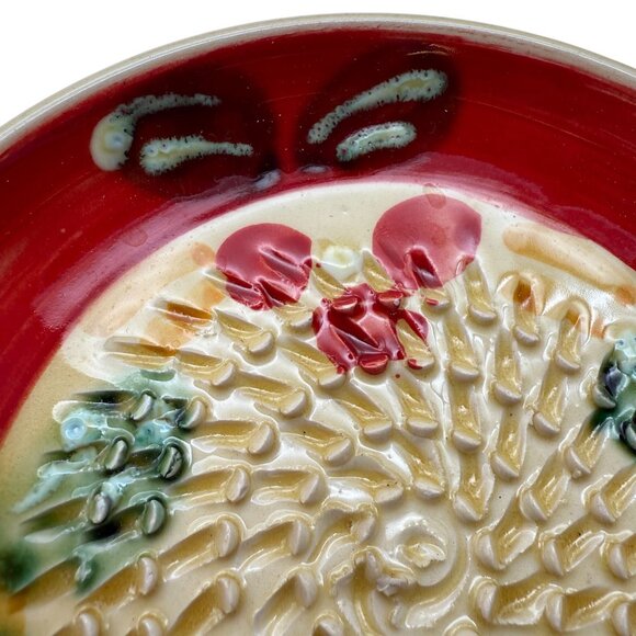 Artisan Garlic Grater Zester Rasper Plate Dish Ceramica Andaluza Rupi Spain 4.5" - Picture 5 of 8